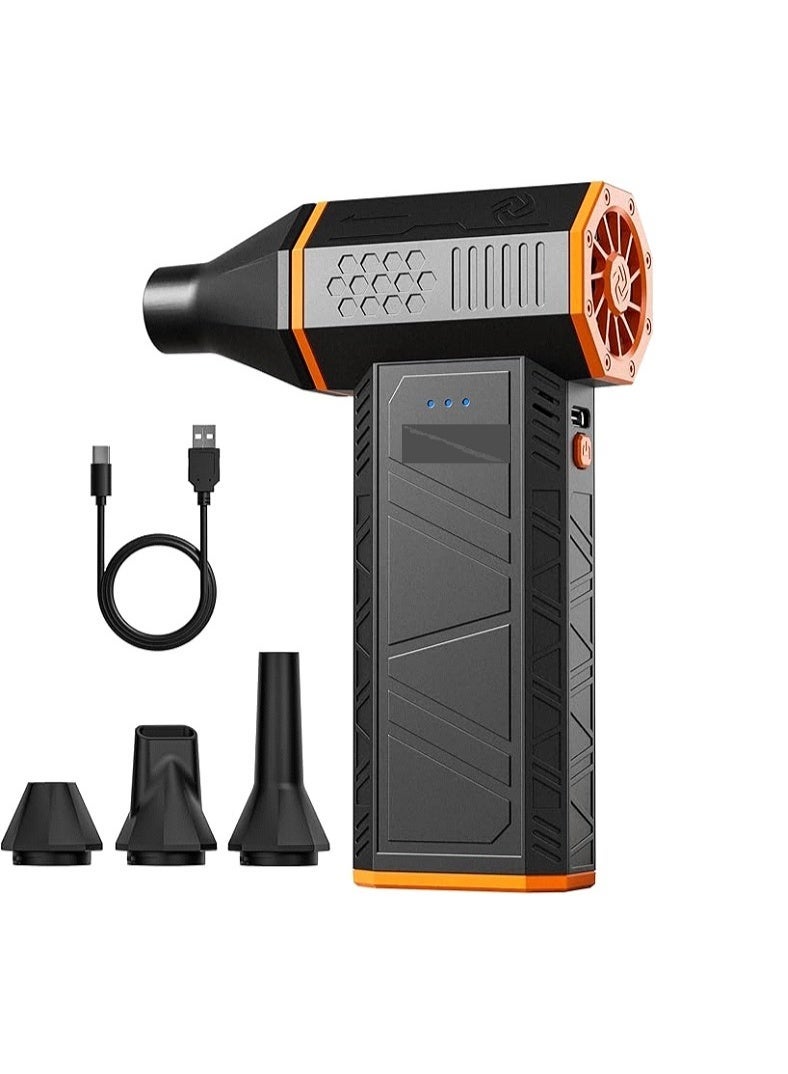 وولف بوكس منفاخ هواء كهربائي MegaFlow 50 بسرعة 110000 دورة في الدقيقة (RPM)، منفاخ صغير بـ 3 مستويات قابلة للتعديل، لاسلكي، شحن سريع، مناسب لإزالة الغبار من أجهزة الكمبيوتر، لوحات المفاتيح، السيارات، المنازل، والأماكن الخارجية. - Image 1